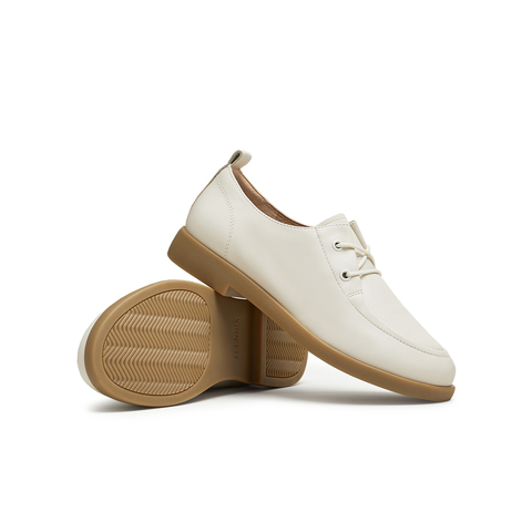 天美意2024秋新款商场同款厚底复古英伦深口单鞋女皮鞋CCJ54CM4