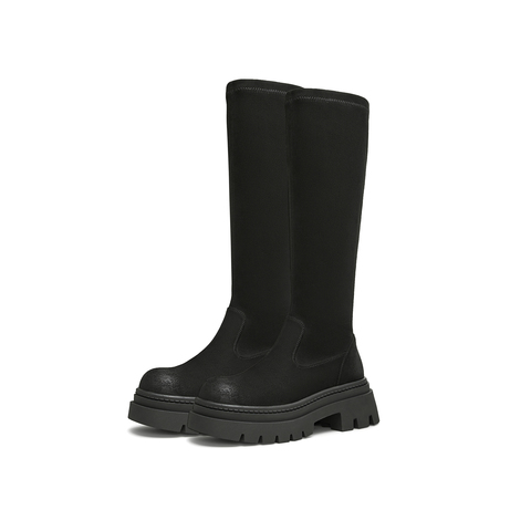 天美意2024冬新款商场同款经典简约时装靴长靴女弹力靴BJ941DG4