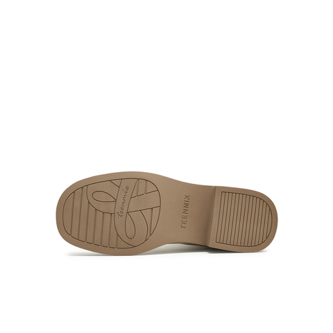 天美意2024冬新款商场同款厚底简约百搭短靴女时装靴CJT55DZ4