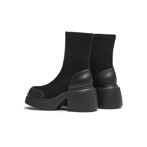 天美意2024冬新款商场同款袜靴百搭潮流时尚女弹力靴CPB60DZ4