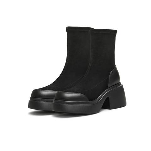 天美意2024冬新款商场同款袜靴百搭潮流时尚女弹力靴CPB60DZ4