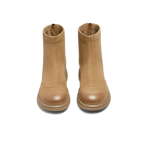 天美意2024冬新款商场同款厚底后拉链短靴女时装靴BJ801DD4