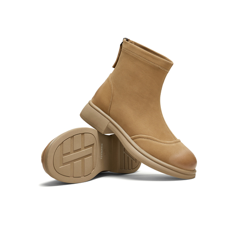 天美意2024冬新款商场同款厚底后拉链短靴女时装靴BJ801DD4