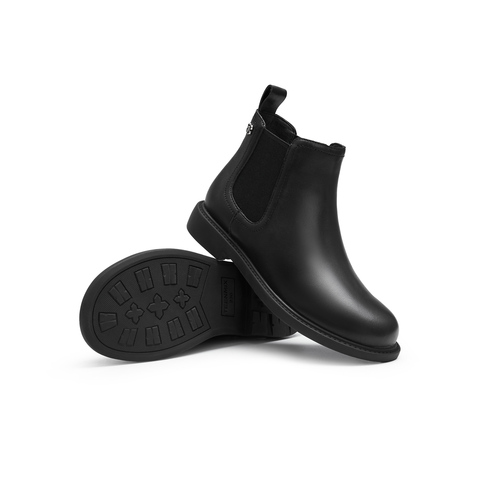 天美意2024冬新款商场同款短靴平底复古英伦女切尔西靴BJ861DD4