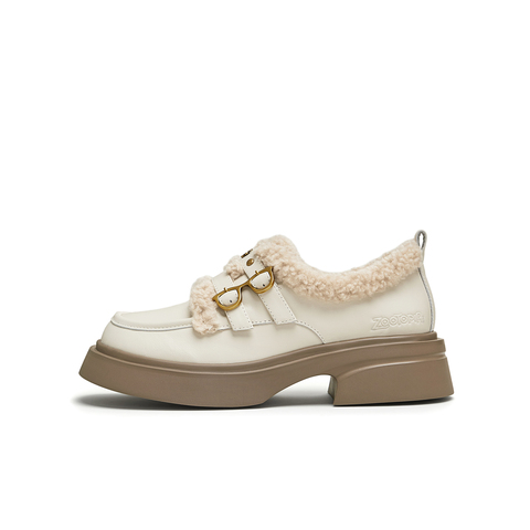 天美意2024冬新款商场同款疯狂动物城联名毛毛鞋女乐福鞋CR820DM4