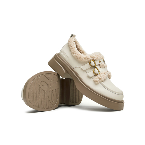 天美意2024冬新款商场同款疯狂动物城联名毛毛鞋女乐福鞋CR820DM4