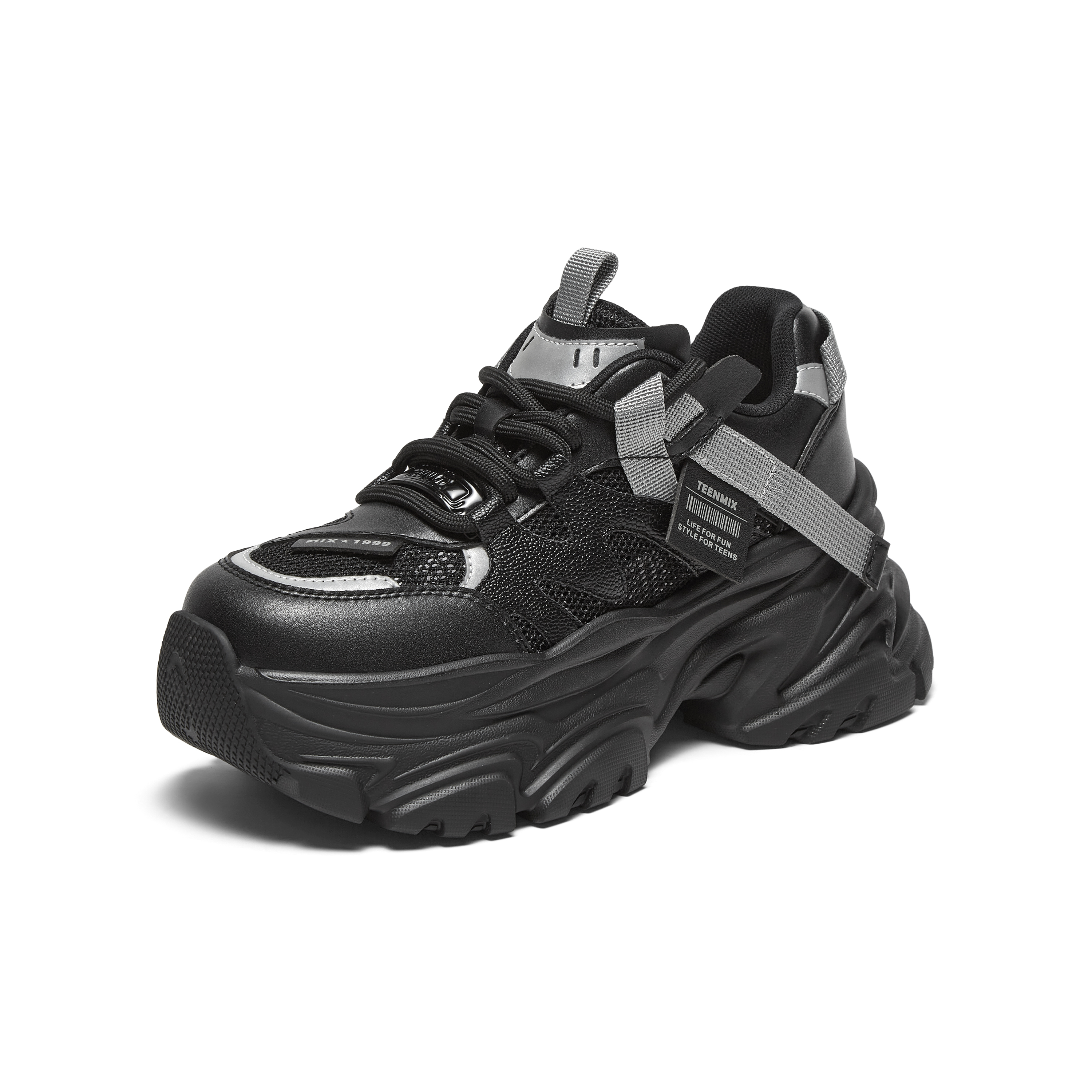 天美意2024冬新款商场同款厚底潮酷时尚休闲鞋女老爹鞋CJ820DM4