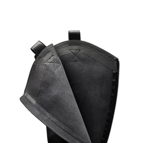 天美意2024冬新款长筒靴双耳骑士靴皮靴拉链女弹力高靴KTX08DG4