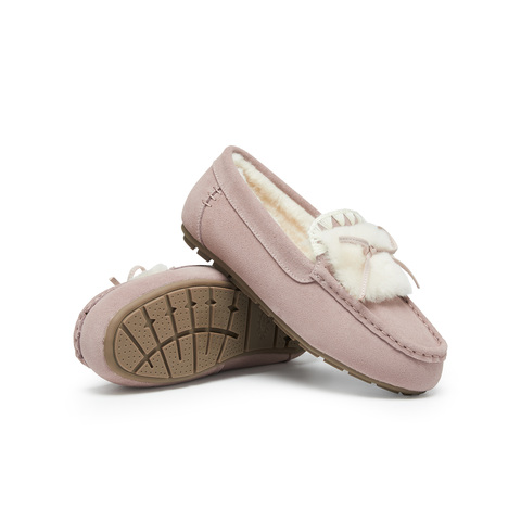 天美意2024冬新款商场同款单鞋毛绒保暖女毛毛单乐福鞋BK151DA4