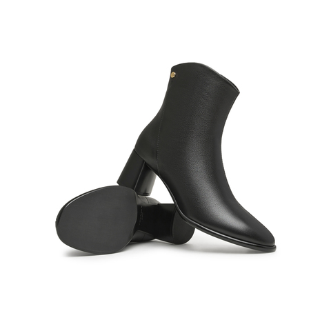 天美意2024冬新款商场同款粗跟休闲时装靴通勤女皮靴BK131DD4