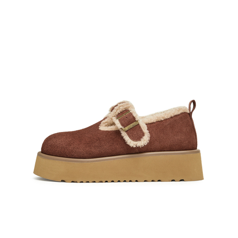 天美意2024冬新款厚底加绒保暖短靴雪地靴女勃肯鞋KMZ08DM4