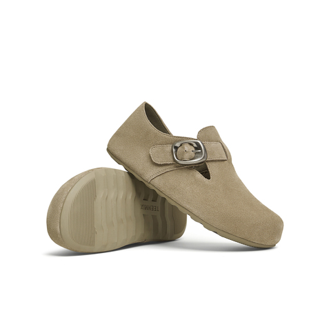 天美意2024秋新款平跟英伦复古百搭休闲单鞋女勃肯鞋KK010CM4