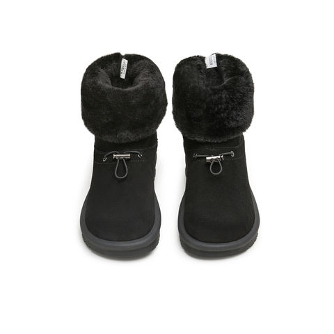 天美意2024冬新款毛绒保暖厚底百搭户外棉鞋女雪地靴KXD03DD4