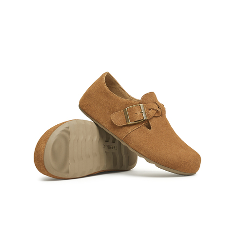 天美意2024秋新款平跟复古懒人一脚蹬勃肯鞋深口女单鞋KK011CM4