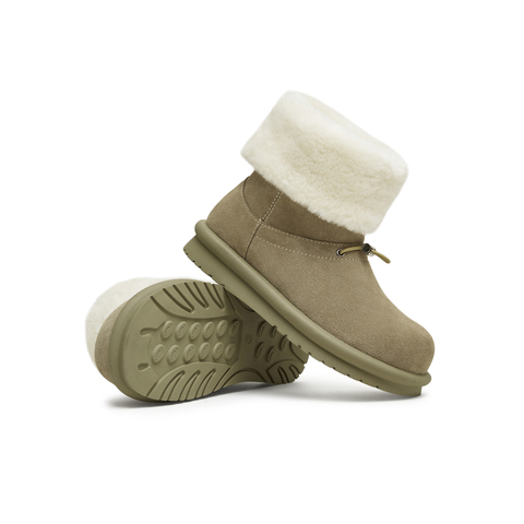 天美意2024冬新款毛绒保暖厚底百搭户外棉鞋女雪地靴KXD03DD4