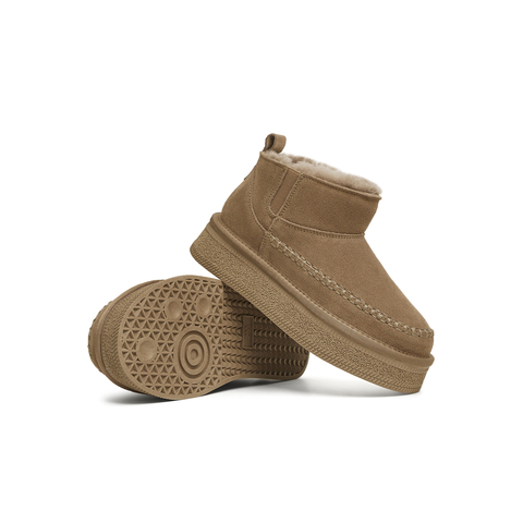 天美意2024冬新款商场同款时尚百搭毛绒保暖女雪地靴CSH42DD4