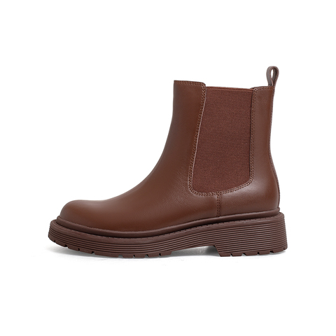 天美意2024冬商场同款复古气质切尔西女皮靴BB011DD4