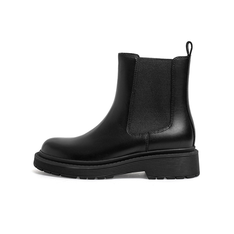 天美意2024冬商场同款复古气质切尔西女皮靴BB011DD4