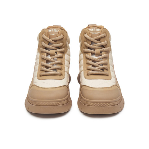 天美意2024冬新款休闲系带运动百搭复古户外厚底女板靴BK341DD4