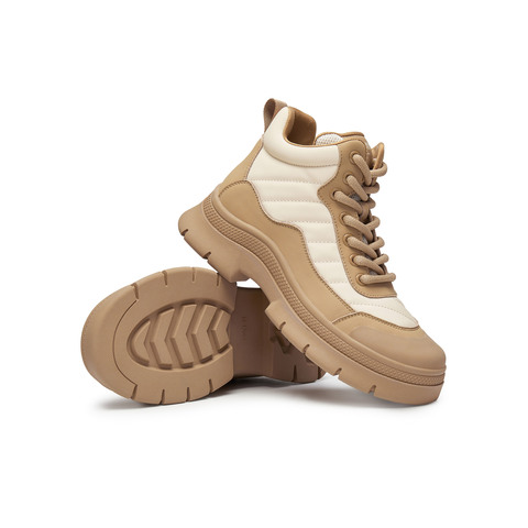 天美意2024冬新款休闲系带运动百搭复古户外厚底女板靴BK341DD4