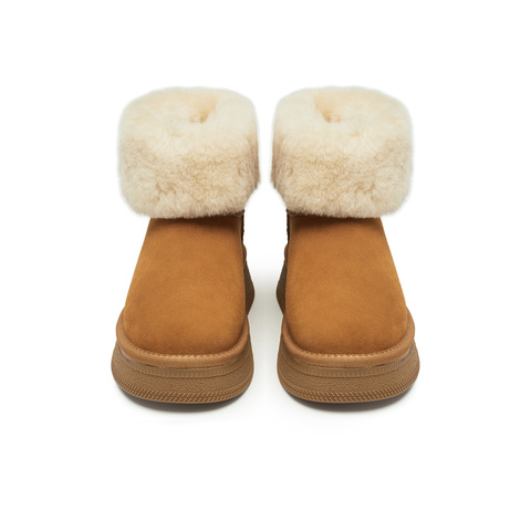 天美意2024冬新款加厚保暖休闲雪地靴简约百搭女短靴KXD09DD4