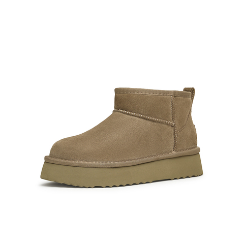 天美意2024冬新款厚底保暖棉鞋日常百搭短靴女雪地靴KXD06DD4