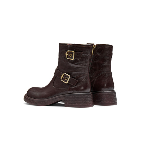 天美意2024冬新款厚底复古潮酷机车风休闲百搭女骑士靴KXZ01DZ4