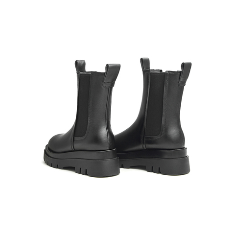 天美意2024冬商场同款复古切尔西烟筒靴女靴BF271DZ4