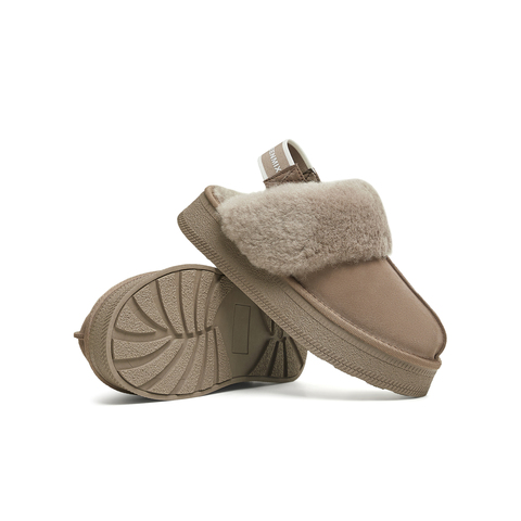 天美意2024冬新款厚底百搭毛绒保暖增高小个子女毛毛鞋KMZ17DH4