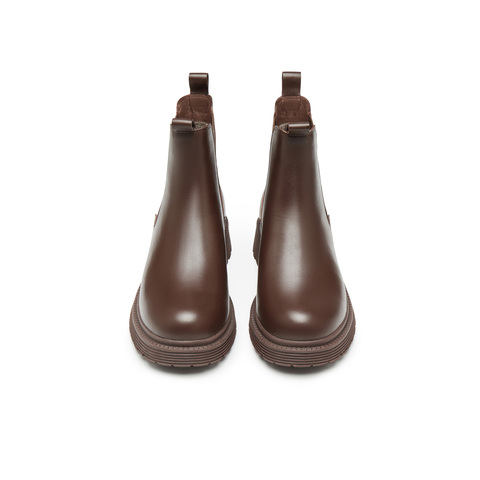 天美意2024冬切尔西英伦烟筒靴简约风女皮短靴WQE01DD4