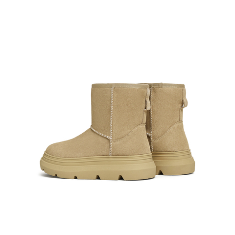 天美意2024冬新款厚底复古毛绒保暖棉鞋短靴女雪地靴KXD26DD4