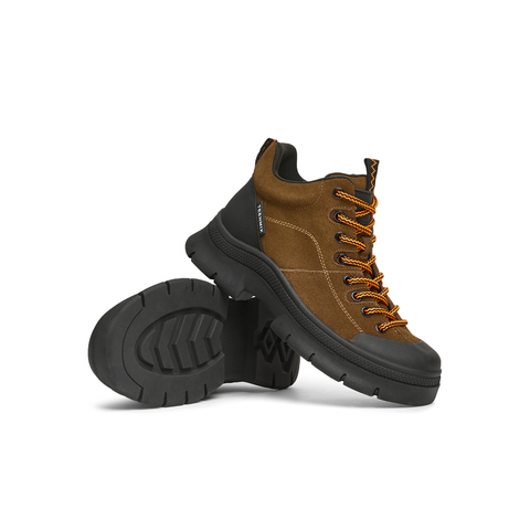 天美意2024冬新款厚底户外工装马丁靴潮酷拼色女短靴KGX11DD4