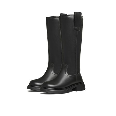 天美意2024冬新款长筒高街百搭显瘦机车舒适女骑士靴KQZ13DG4