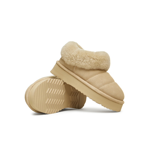 天美意2024冬新款厚底简约休闲毛绒雪地靴保暖时尚女靴KMZ02DM4