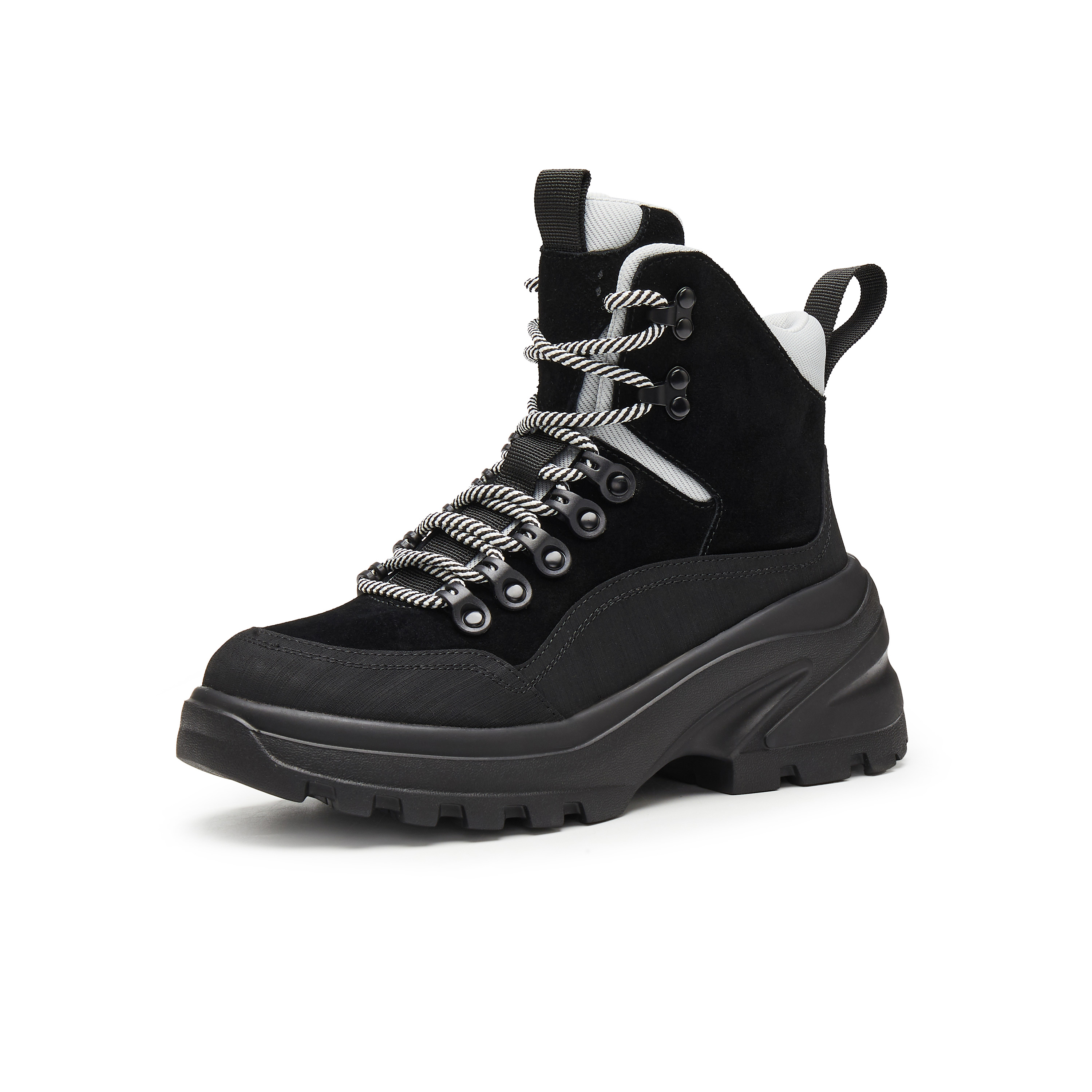 天美意2024冬新款商场同款厚底运动休闲工装户外靴女靴BK081DD4