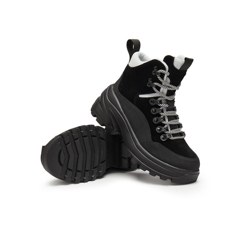 天美意2024冬新款商场同款厚底运动休闲工装户外靴女靴BK081DD4