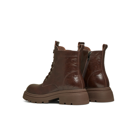 天美意2024冬新款商场同款系带户外百搭增高女马丁靴BK062DD4