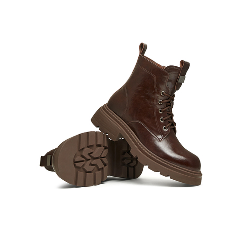 天美意2024冬新款商场同款系带户外百搭增高女马丁靴BK062DD4