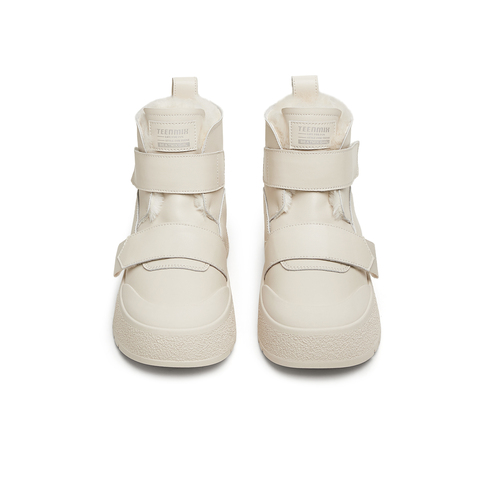 天美意2024冬新款商场同款厚底增高毛绒魔术贴女短靴BK751DD4