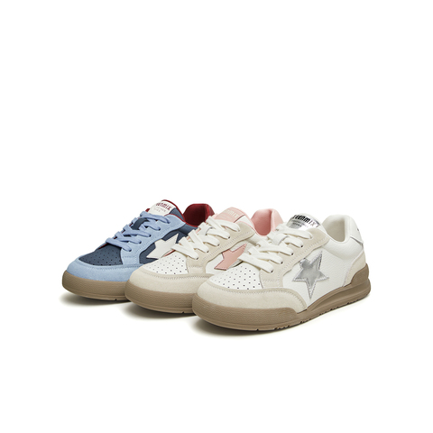 天美意2024秋新款五角星拼色百搭时尚复古女阿甘德训鞋KG012CM4