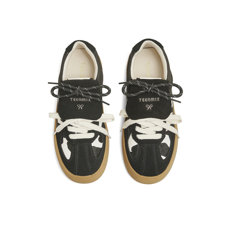 天美意2025春新款翻盖休闲运动复古厚底增高女德训鞋KG064AM5