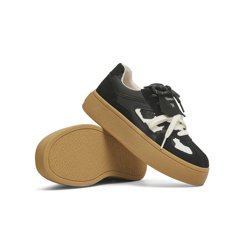 天美意2025春新款翻盖休闲运动复古厚底增高女德训鞋KG064AM5