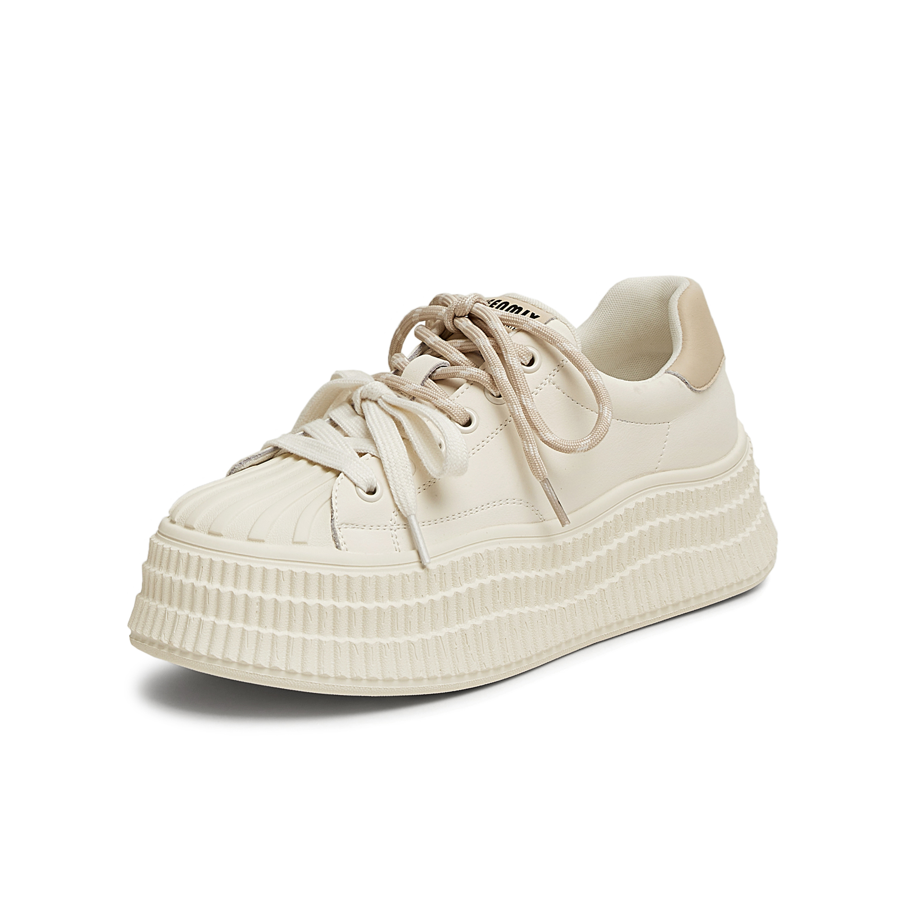 天美意2025春新款系带百搭厚底运动小个子女休闲板鞋KB060AM5