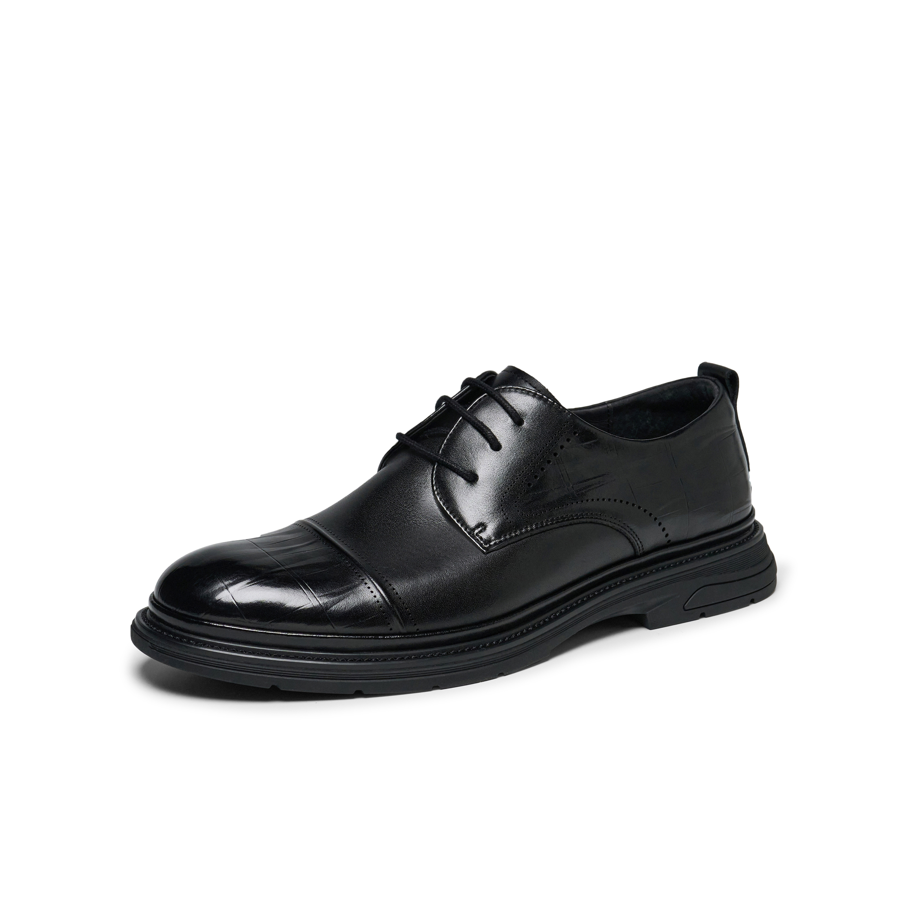 天美意2025春新款商场同款百搭商务通勤男正装皮鞋3TY01AM5