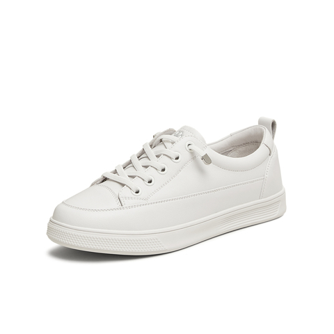 天美意2024春新款商场同款休闲系带百搭舒适女小白鞋BK631AM5