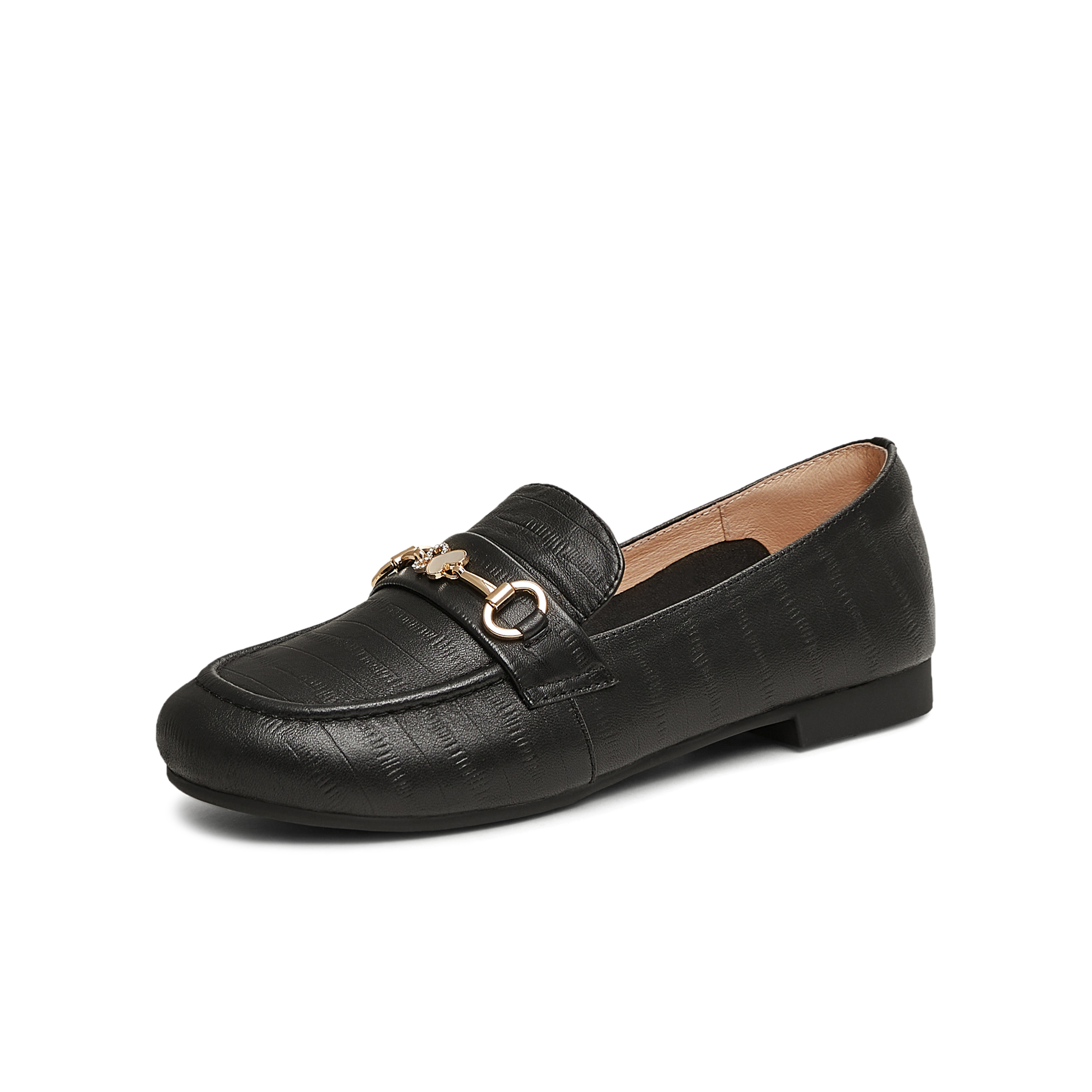 天美意2025春新款时尚通勤百搭优雅休闲法式女乐福鞋BK461AA5