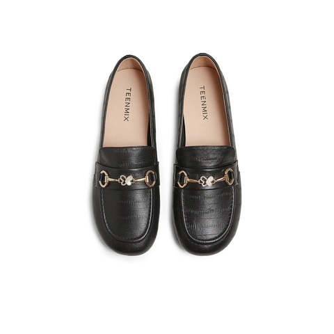 天美意2025春新款时尚通勤百搭优雅休闲法式女乐福鞋BK461AA5