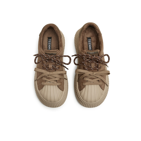 天美意2025春新款系带百搭厚底运动小个子女休闲板鞋KB060AM5