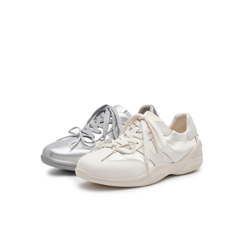 天美意2025春新款商场同款潮流运动鞋系带百搭女德训鞋BK591AM5