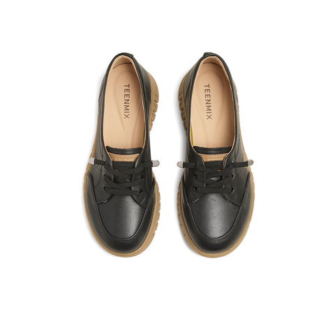 天美意2025春新款通勤法式休闲英伦复古风女牛津鞋CMA13AA5